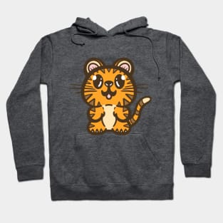 Cute Baby Tiger Cartoon Illustration Hoodie